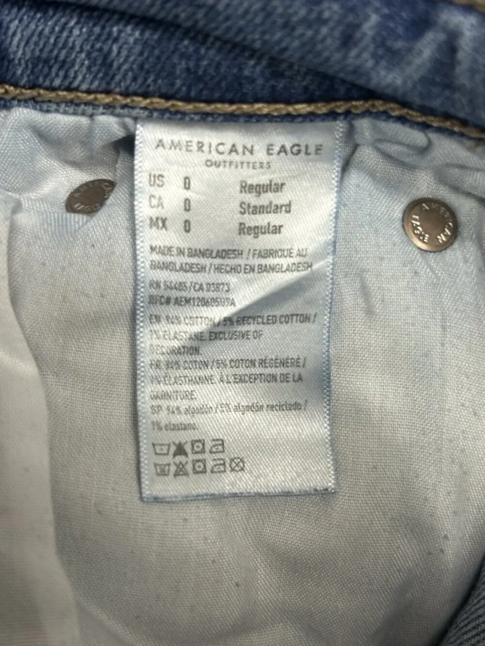 American Eagle Jeans Womens O (26x30) Cargo Super High Rise Baggy Straight Blue